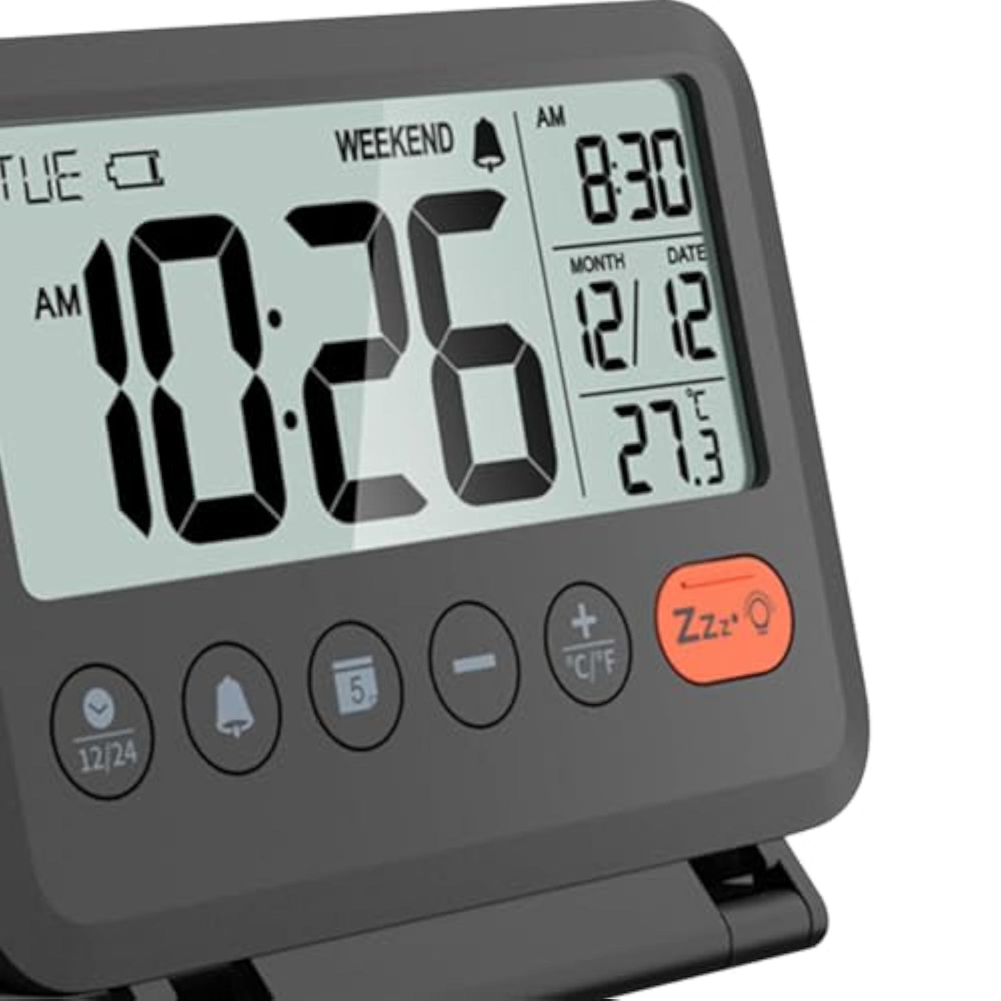 Desktop Clock LCD Folding, Travel-Friendly Design